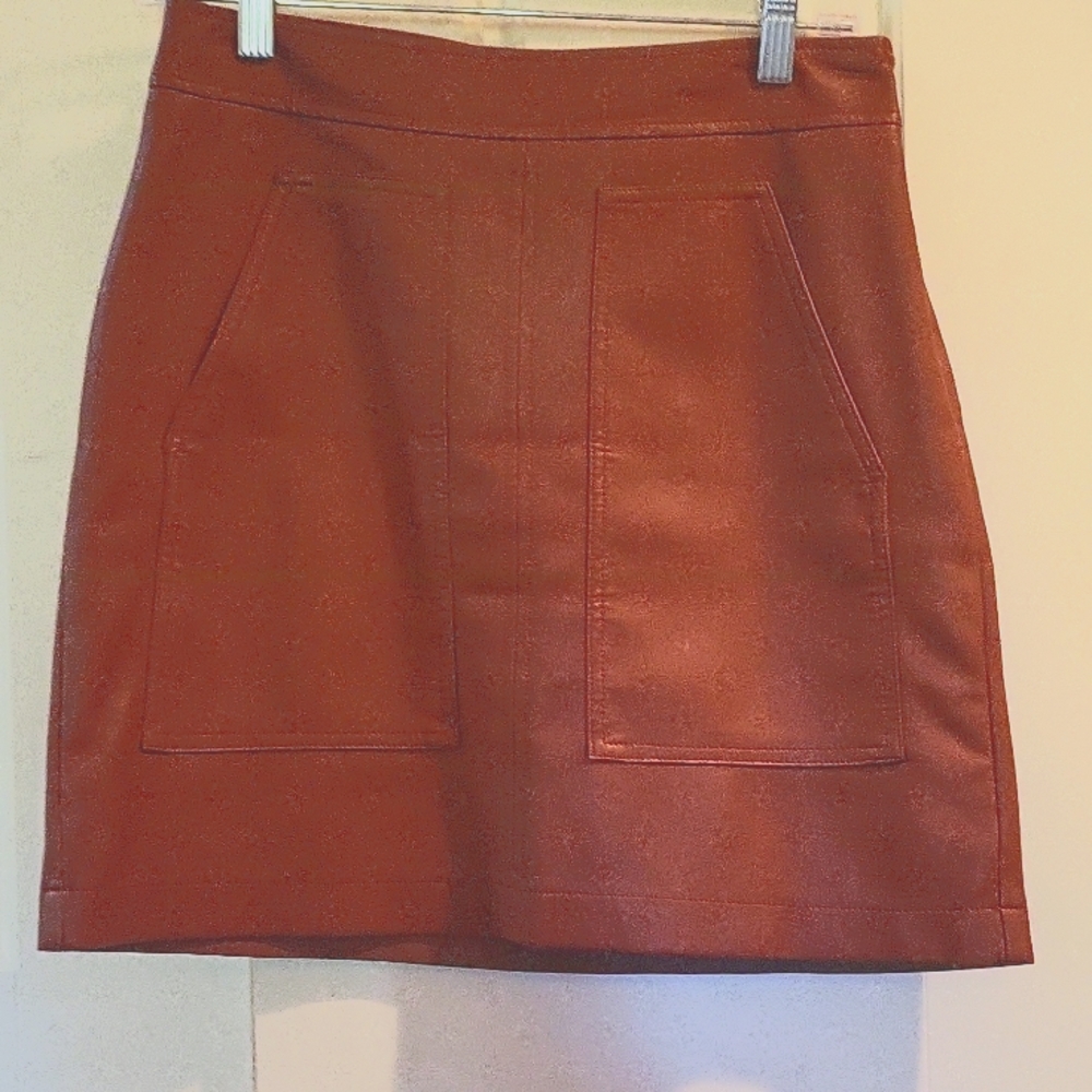 Loft Brown Leather Skirt